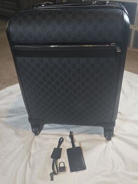 Gucci Black Monogram Carry-On Spinner Luggage